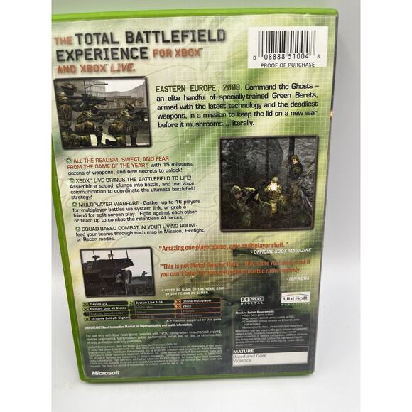 Tom Clancy's Ghost Recon (Microsoft Xbox, 2002) Tested - Picture 2 of 6